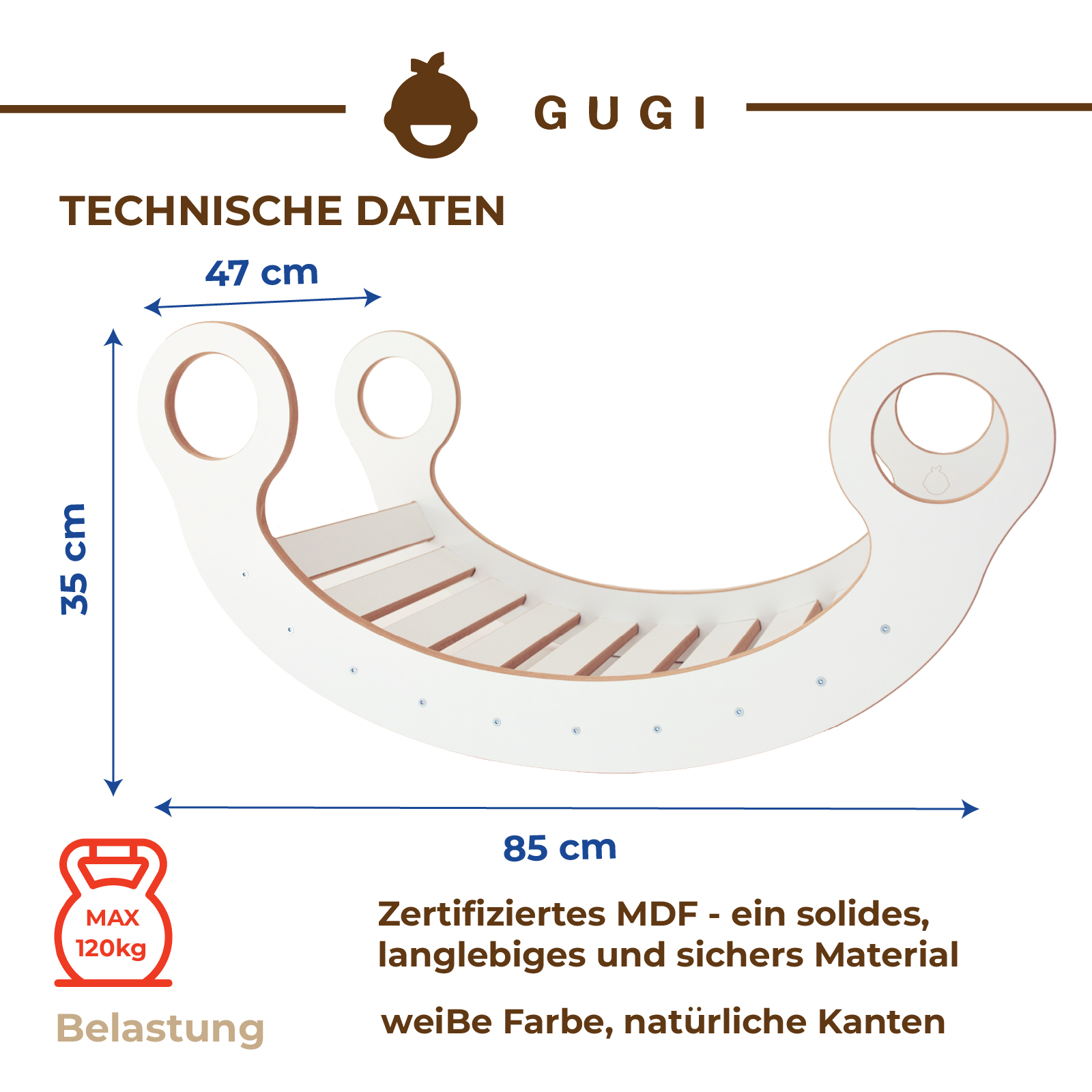 Montessori Wippe M aus Holz – CE-zertifiziert, mit Leiter & Rutsche, kostenloser Versand – Bild 4