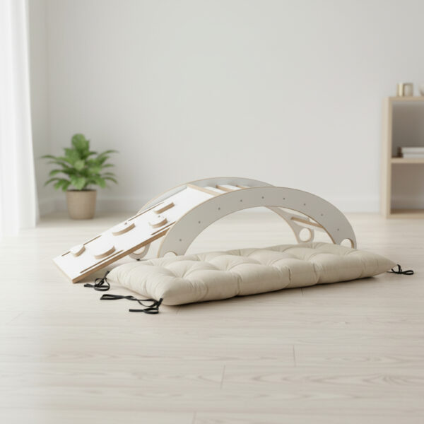 Montessori Wippe L aus Holz – CE-zertifiziert, Set mit Kletterwand & Rutsche, kostenloser Versand