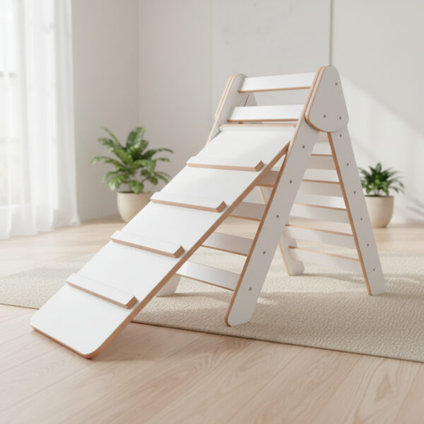 Montessori Pikler Dreieck mit Rutsche – Holz Klettergerüst für Kinder & Babys