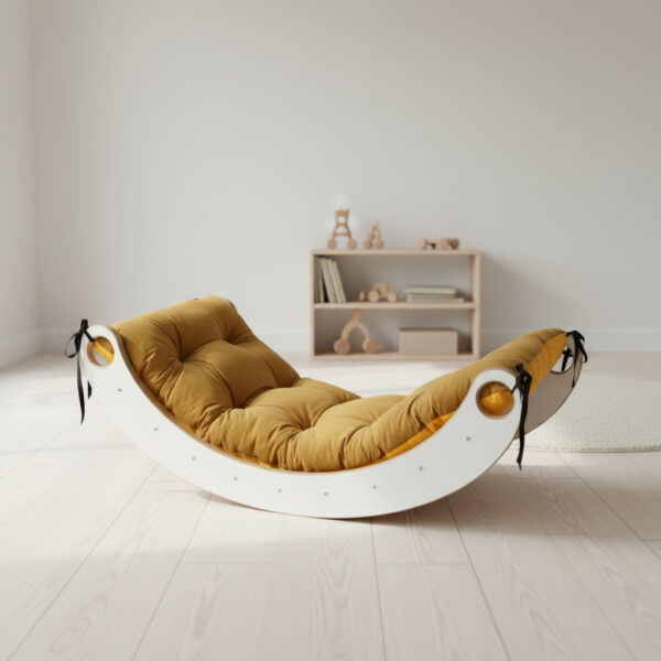 Montessori Wippe L aus Holz – CE-zertifiziert, mit Kissen, kostenloser Versand